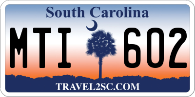SC license plate MTI602