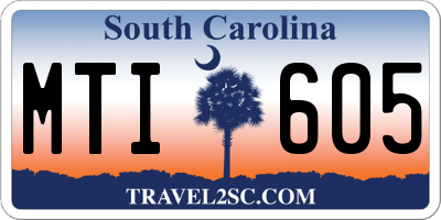 SC license plate MTI605