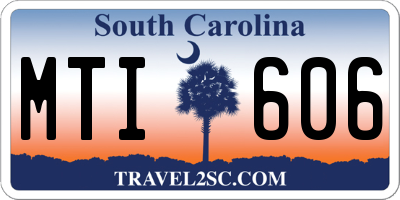 SC license plate MTI606