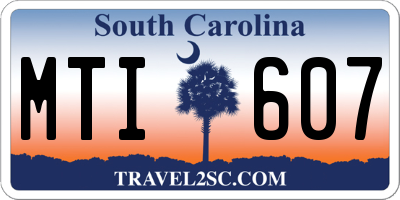 SC license plate MTI607
