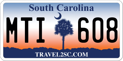 SC license plate MTI608