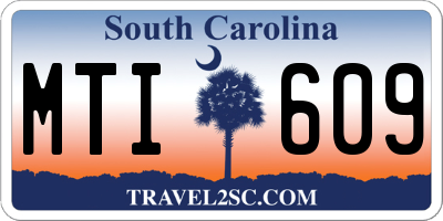 SC license plate MTI609