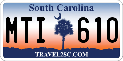 SC license plate MTI610