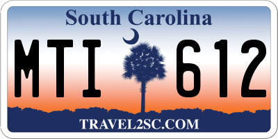 SC license plate MTI612