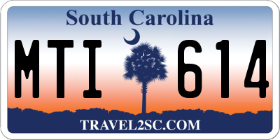 SC license plate MTI614