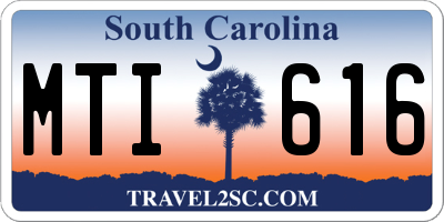 SC license plate MTI616