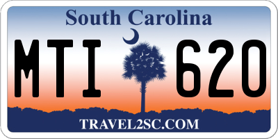 SC license plate MTI620