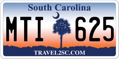 SC license plate MTI625