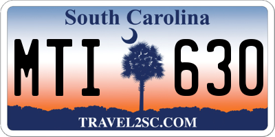 SC license plate MTI630