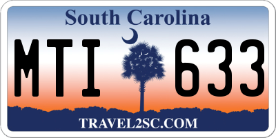 SC license plate MTI633