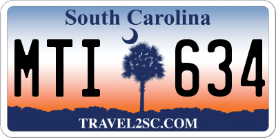 SC license plate MTI634