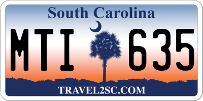 SC license plate MTI635