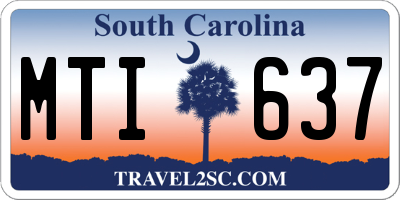 SC license plate MTI637