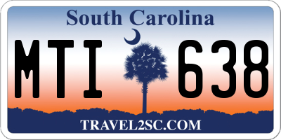 SC license plate MTI638