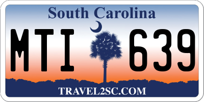 SC license plate MTI639