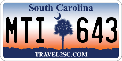 SC license plate MTI643