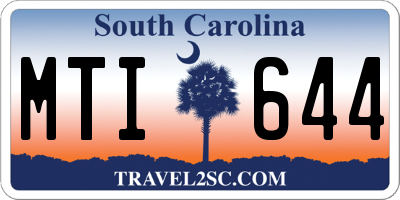 SC license plate MTI644