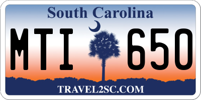 SC license plate MTI650