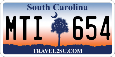 SC license plate MTI654