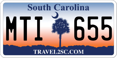 SC license plate MTI655