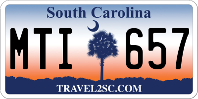 SC license plate MTI657