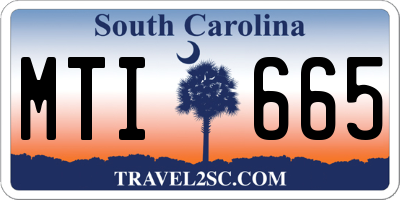 SC license plate MTI665
