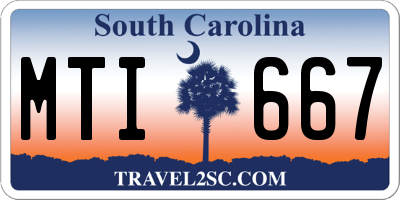 SC license plate MTI667