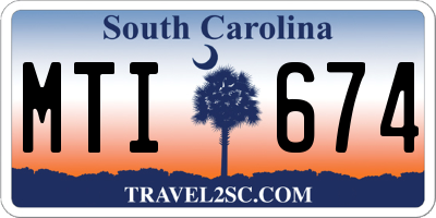 SC license plate MTI674