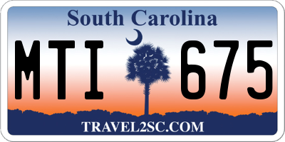 SC license plate MTI675