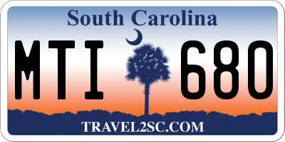 SC license plate MTI680