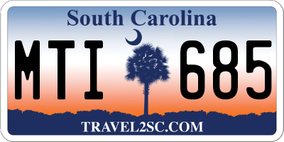 SC license plate MTI685