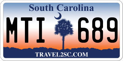 SC license plate MTI689