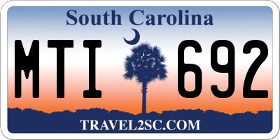 SC license plate MTI692