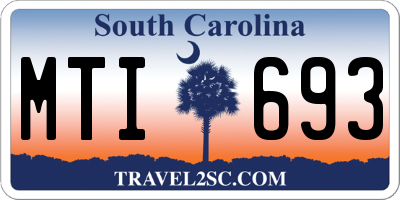 SC license plate MTI693