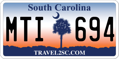 SC license plate MTI694