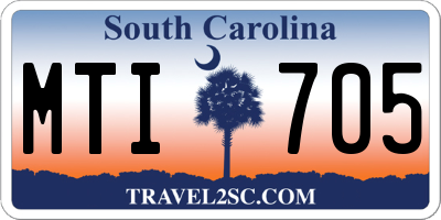 SC license plate MTI705