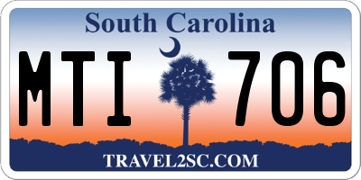 SC license plate MTI706