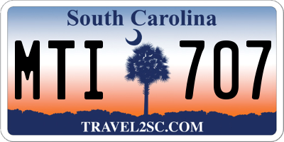 SC license plate MTI707