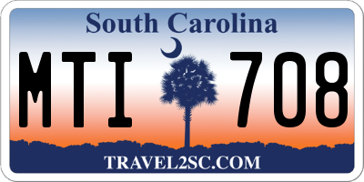 SC license plate MTI708