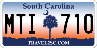 SC license plate MTI710