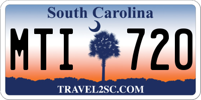 SC license plate MTI720