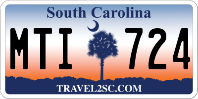 SC license plate MTI724