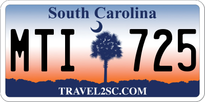 SC license plate MTI725