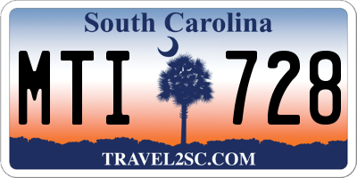 SC license plate MTI728