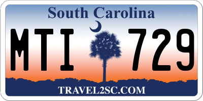 SC license plate MTI729