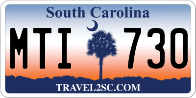 SC license plate MTI730