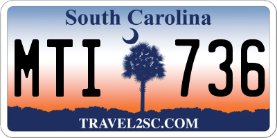 SC license plate MTI736