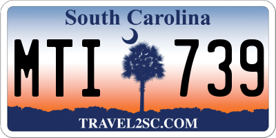 SC license plate MTI739