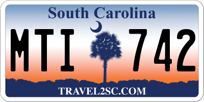 SC license plate MTI742
