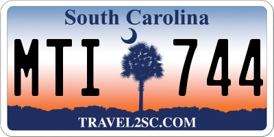 SC license plate MTI744